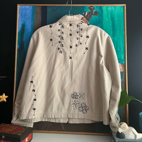 Y2K Floral Embroidered Women's Jacket Medium One Size - Picture 7 of 16